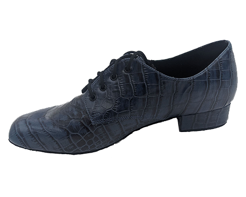 Model Kelly Navy Blue Croc<br />Men's Navy Blue Croc Leather Shoes