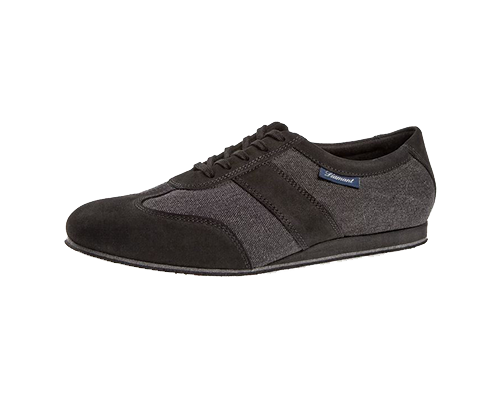 Model 123-425-563<br>Men's Dance Sneaker made of black nubuck leather with anthracite textile.
