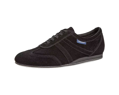 Model 133-426-001-V<br>Men's Dance Sneaker made of black leather combined with black suede a soft suede leather from Italy is used.